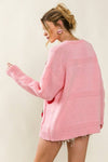 Vanilla Monkey - Strawberry Crochet V-neck Sweater Cardigan: IVORY / 2-2-2-2 (S-M-L-XL)