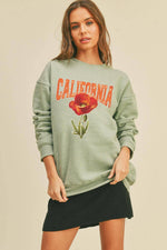 California Graphic Sweatshirts: S / Heather Dusty