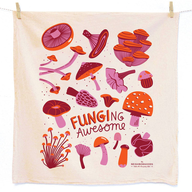 The Neighborgoods - FALL FIELD DAY (Mushroom, Poppies) - Tea Towel Set of 2