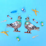 The Peach Fuzz - Pigeon Earrings