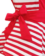 Classic Vintage Apron, Stylish Cooking Apron: Red Stripe