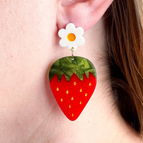 Jenny Lemons - Strawberries and Flowers Acetate Earrings