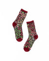 Sock Candy - Serpentine Floral Black Sheer Crew Sock