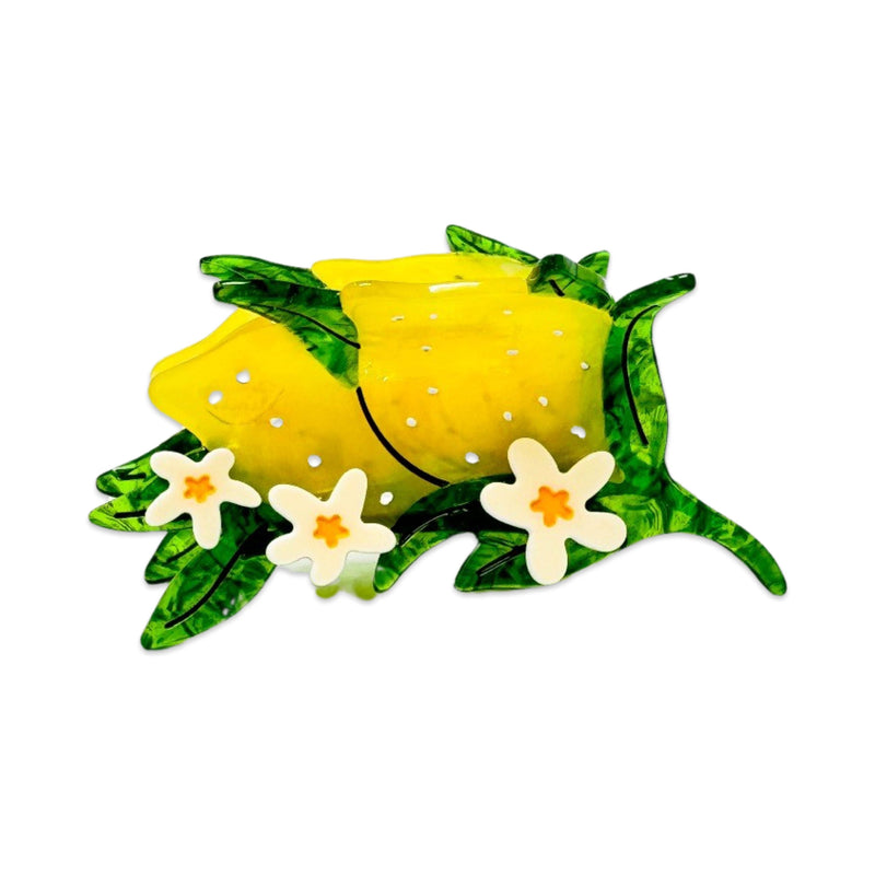 Jenny Lemons - Large Lemon and Flowers Hair Claw Clip