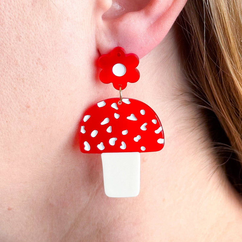 Jenny Lemons - Mushrooms and Flowers Acetate Earrings