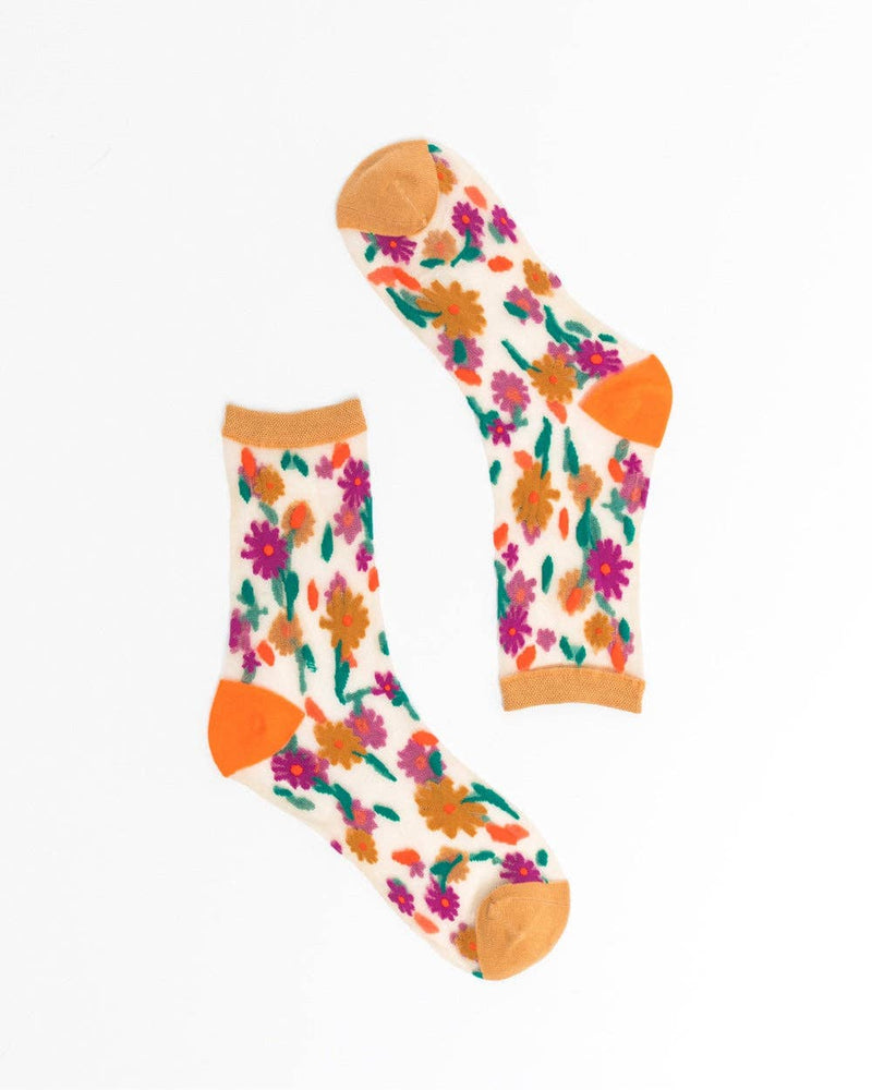 Sock Candy - Ditsy Floral Sheer Ankle Sock