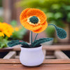 PinkLadyWorkshop - Crochet Orange Poppy Flower | Handmade Finished: Orange