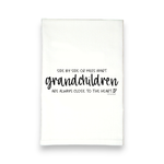 Green Bee Tea Towels - Grandchildren Are Always Close to The Heart Kitchen Towel