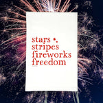 Green Bee Tea Towels - Stars Stripes Fireworks Freedom July 4th Kitchen Tea Towel