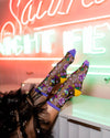 Sock Candy - '80s Disco Black Sheer Crew Sock
