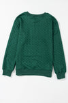 Merry And Bright Cable Knit Pullover Sweatshirt: Green