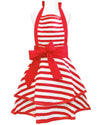 Classic Vintage Apron, Stylish Cooking Apron: Red Stripe