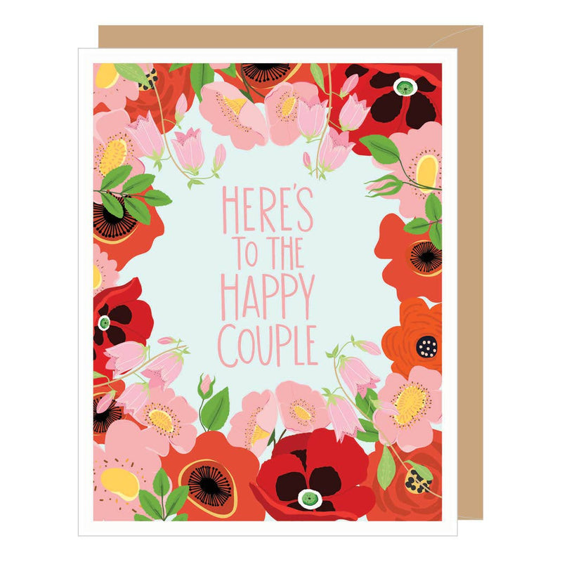 Apartment 2 Cards - Happy Couple Floral Wedding/Engagement Card