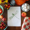 Green Bee Tea Towels - Dragonfly Flour Sack Kitchen Tea Towel: Black