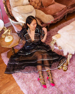 Sock Candy - Pearls & Jewels Black Sheer Ankle Sock