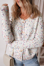 Sparkle Confetti Sweater Cardigan: White