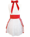 Classic Vintage Apron, Stylish Cooking Apron: Red Stripe