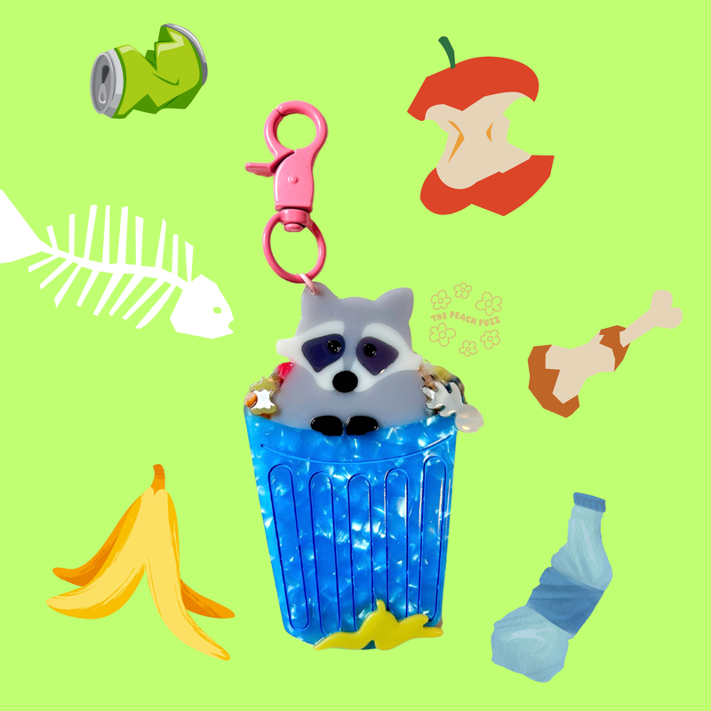 The Peach Fuzz - Trash Panda Keychain