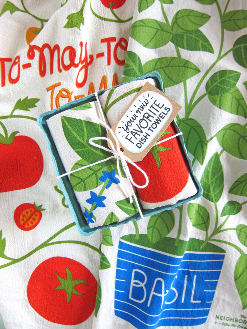 The Neighborgoods - TOMATO BASIL (Tomato, Basil) - Tea Towel Set of 2