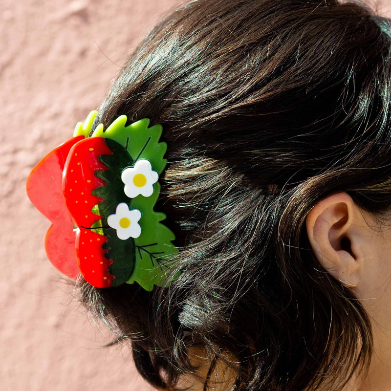 Jenny Lemons - Large Strawberries and Flowers Hair Claw Clip