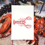 Green Bee Tea Towels - Lobster Dish Towel | Tea Towels | Ocean Kitchen Tea Towels: Red