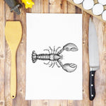 Green Bee Tea Towels - Lobster Dish Towel | Tea Towels | Ocean Kitchen Tea Towels: Red