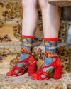 Sock Candy - La Dolce Vita Black Sheer Crew Sock