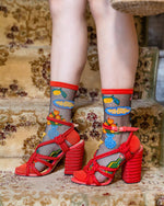 Sock Candy - La Dolce Vita Black Sheer Crew Sock