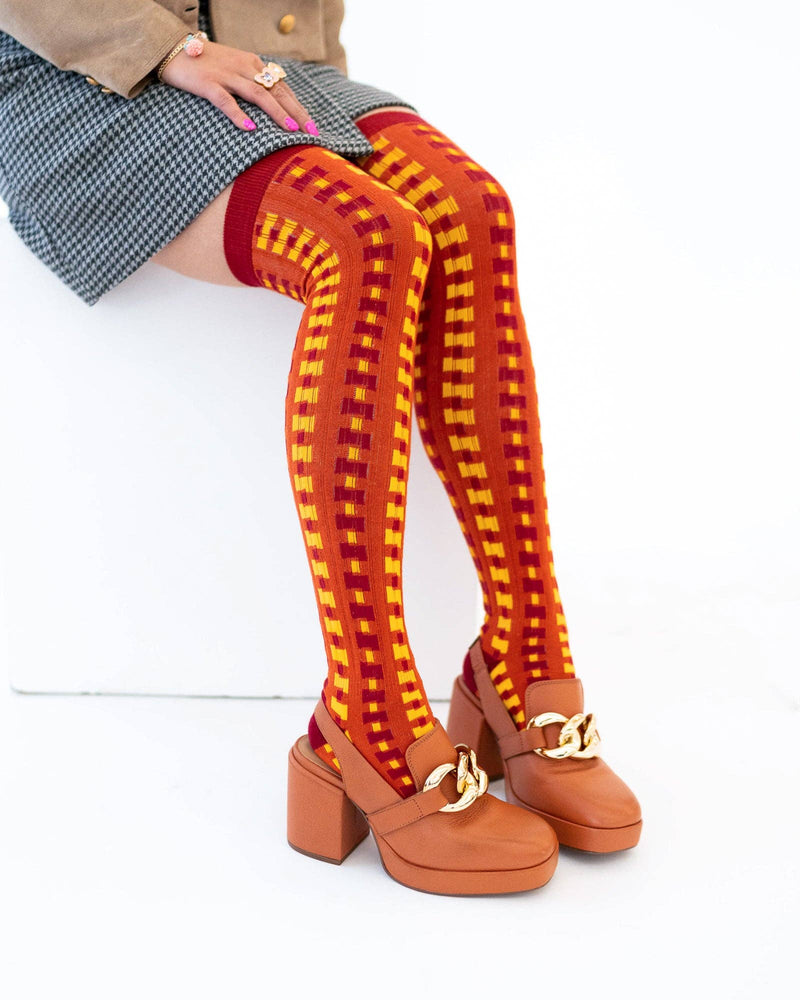 Sock Candy - Interlocking Plaid Knee High Sock