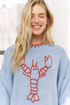 MY LOVELY LOBSTER CASUAL PULLOVER SWEATER: (blue or beige) S-M-L