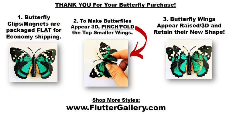 Flutter Gallery - GLOW Butterfly Clip Bundle of 100