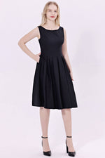 Miss Lulo LBD - Fit & Flare Dress With Pockets Black