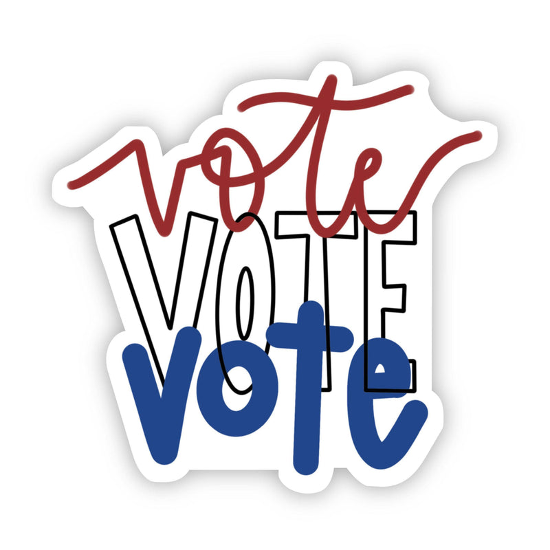 Big Moods - Vote Vote Vote Red, White, and Blue Sticker - Caligraphy