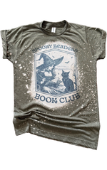 Spooky Readers Book Club - Witch + Cat Bleached Tee