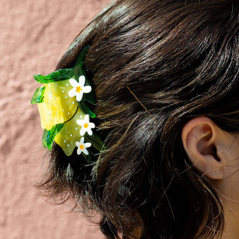 Jenny Lemons - Large Lemon and Flowers Hair Claw Clip