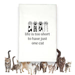 Green Bee Tea Towels - Life is Too Short for Just One Cat Kitchen Tea Towel