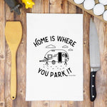 Green Bee Tea Towels - Home Is Where You Park It Kitchen Towel