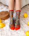 Sock Candy - La Dolce Vita Black Sheer Crew Sock