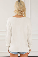 Amaryllis Apparel - Champagne Please Graphic Sweater: Snow White / XL