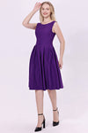 Miss Lulo - 248147 - Lily - Fit & Flare Dress With Pockets: Purple / S