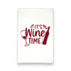 Green Bee Tea Towels - It's Wine Time Kitchen Tea Towel: Black