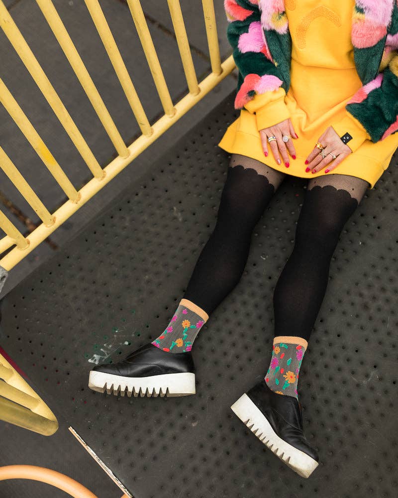 Sock Candy - Ditsy Floral Sheer Ankle Sock