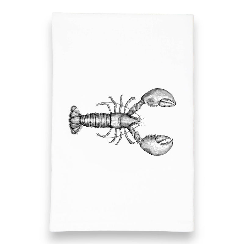 Green Bee Tea Towels - Lobster Dish Towel | Tea Towels | Ocean Kitchen Tea Towels: Red