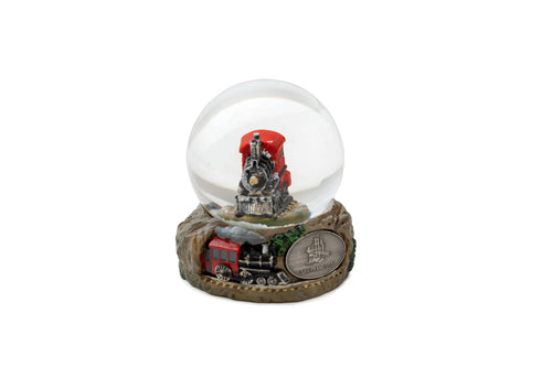 All aboard the Napa Valley Wine Train! 65mm Snow Globe (Napa Valley CA plaque)