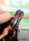 Sock Candy - '80s Disco Black Sheer Crew Sock