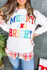 Merry And Bright Cable Knit Pullover Sweatshirt: Green