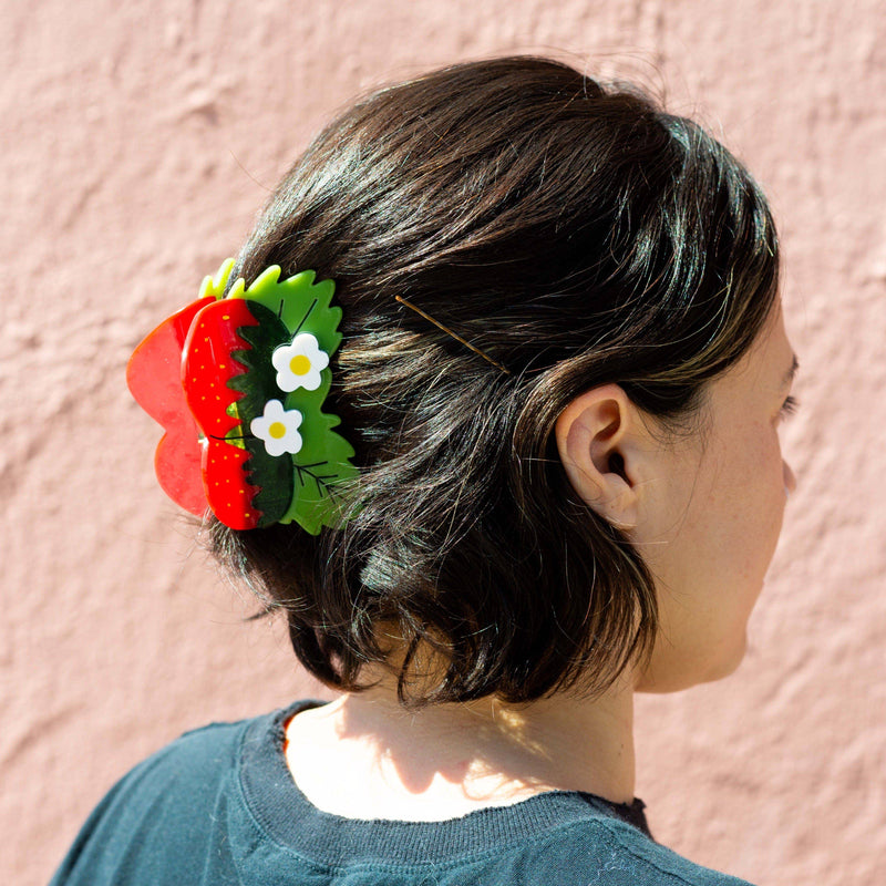 Jenny Lemons - Large Strawberries and Flowers Hair Claw Clip