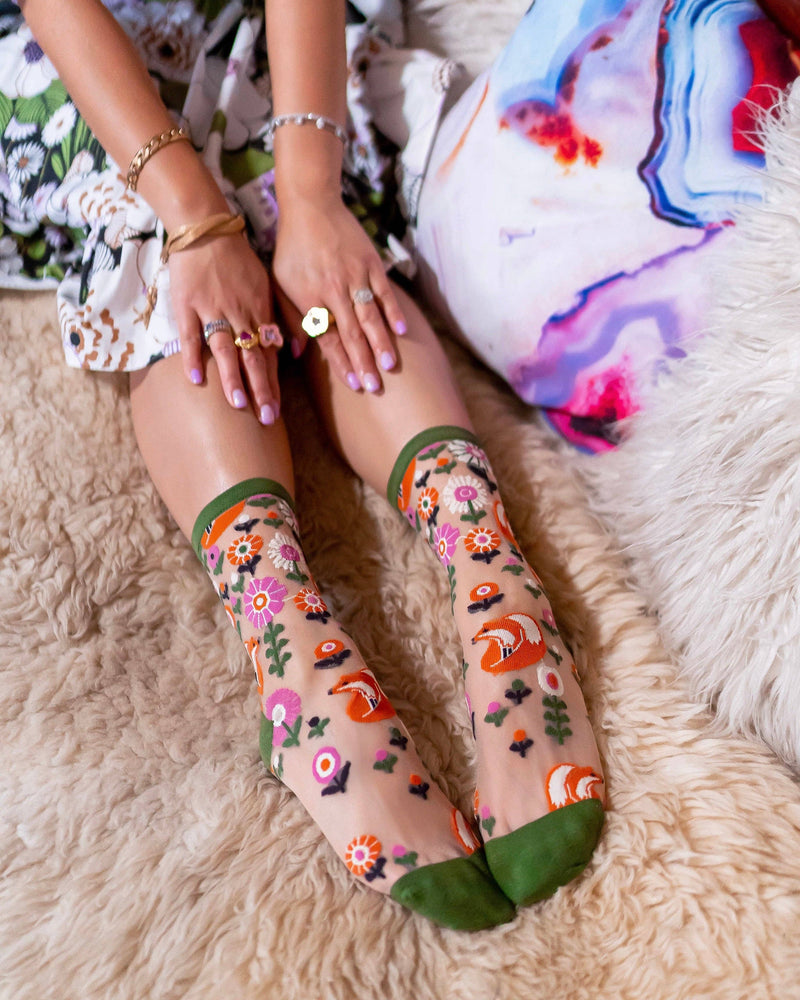 Sock Candy - Feeling Foxy Sheer Crew Sock