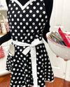 Adjustable Flirty Hostess Apron: Red Polka Dots