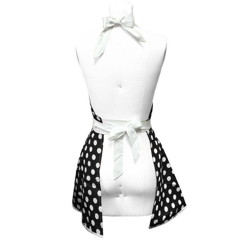 Adjustable Flirty Hostess Apron: Red Polka Dots